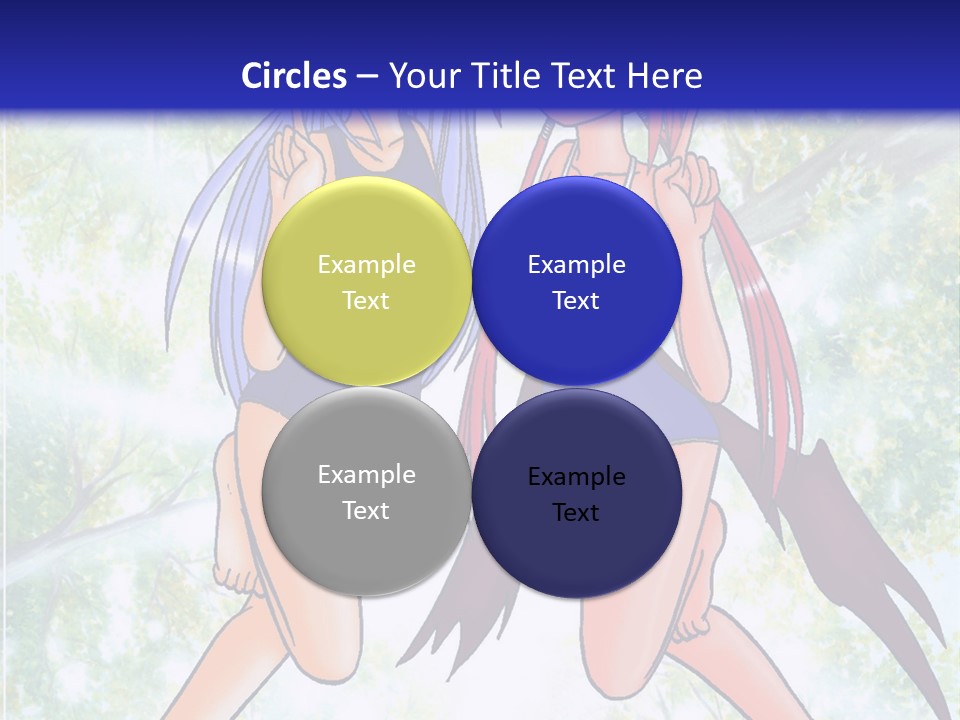 Two Girls In Swimsuits With Trees In The Background PowerPoint Template