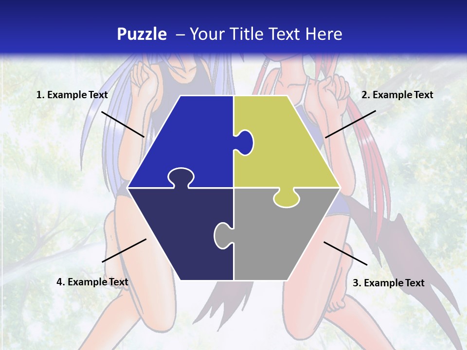 Two Girls In Swimsuits With Trees In The Background PowerPoint Template