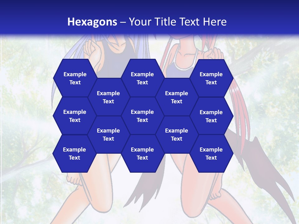 Two Girls In Swimsuits With Trees In The Background PowerPoint Template