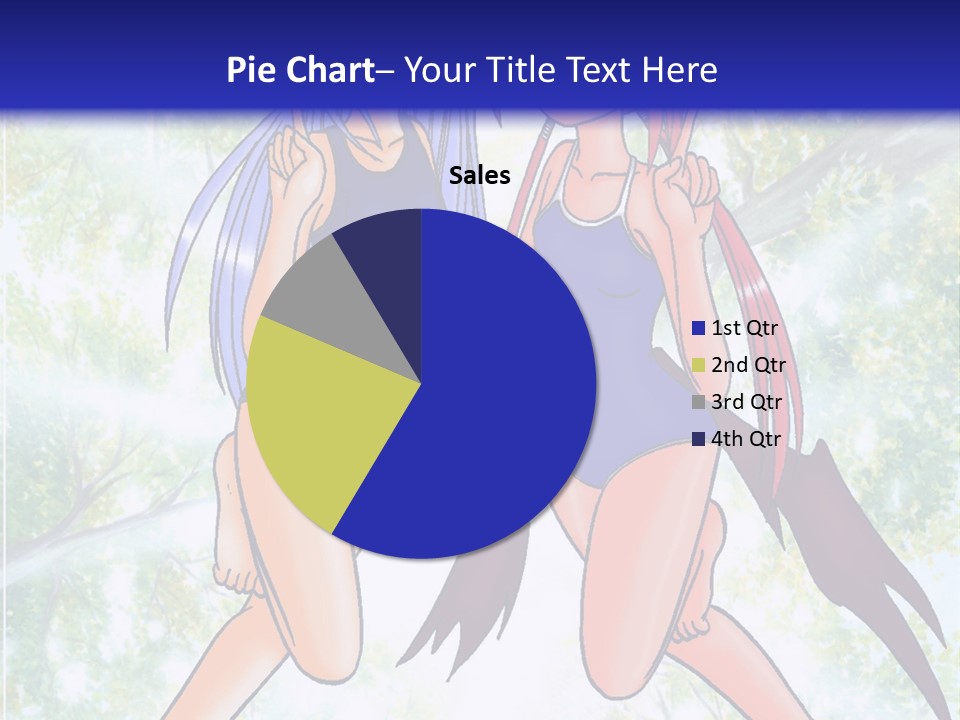 Two Girls In Swimsuits With Trees In The Background PowerPoint Template