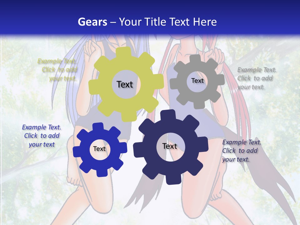 Two Girls In Swimsuits With Trees In The Background PowerPoint Template