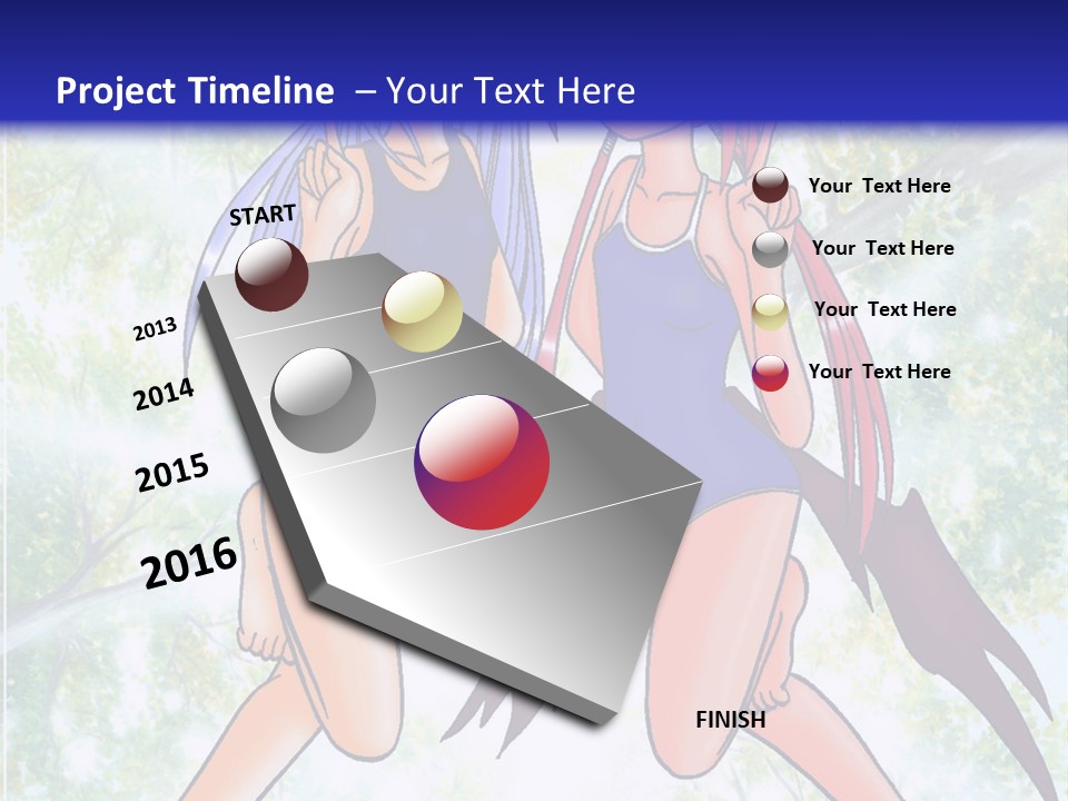 Two Girls In Swimsuits With Trees In The Background PowerPoint Template