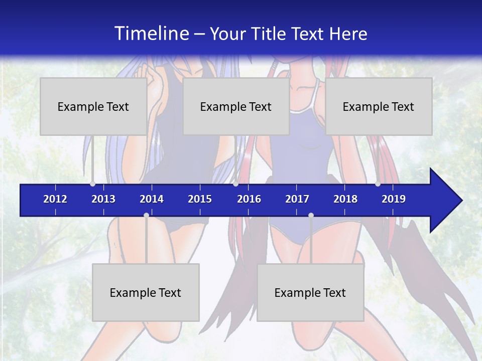 Two Girls In Swimsuits With Trees In The Background PowerPoint Template