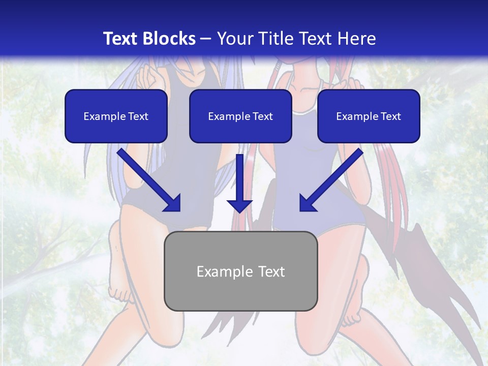 Two Girls In Swimsuits With Trees In The Background PowerPoint Template
