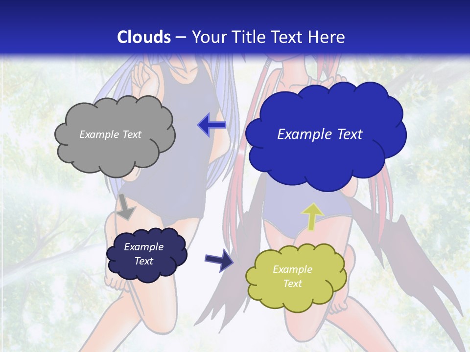 Two Girls In Swimsuits With Trees In The Background PowerPoint Template