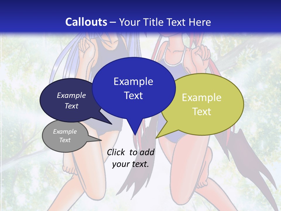 Two Girls In Swimsuits With Trees In The Background PowerPoint Template