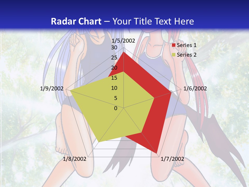 Two Girls In Swimsuits With Trees In The Background PowerPoint Template