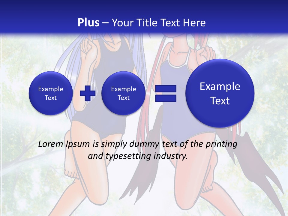 Two Girls In Swimsuits With Trees In The Background PowerPoint Template