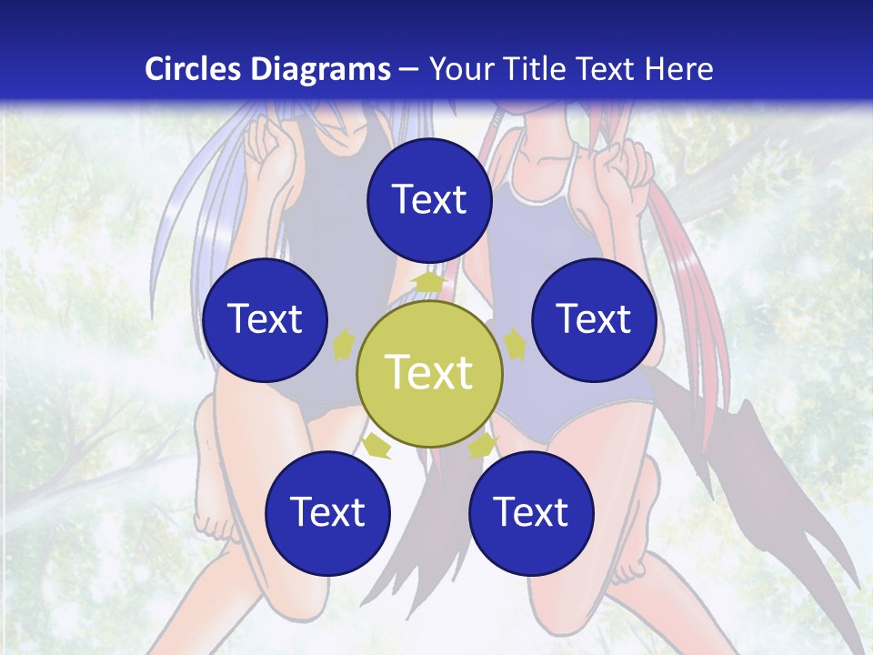 Two Girls In Swimsuits With Trees In The Background PowerPoint Template