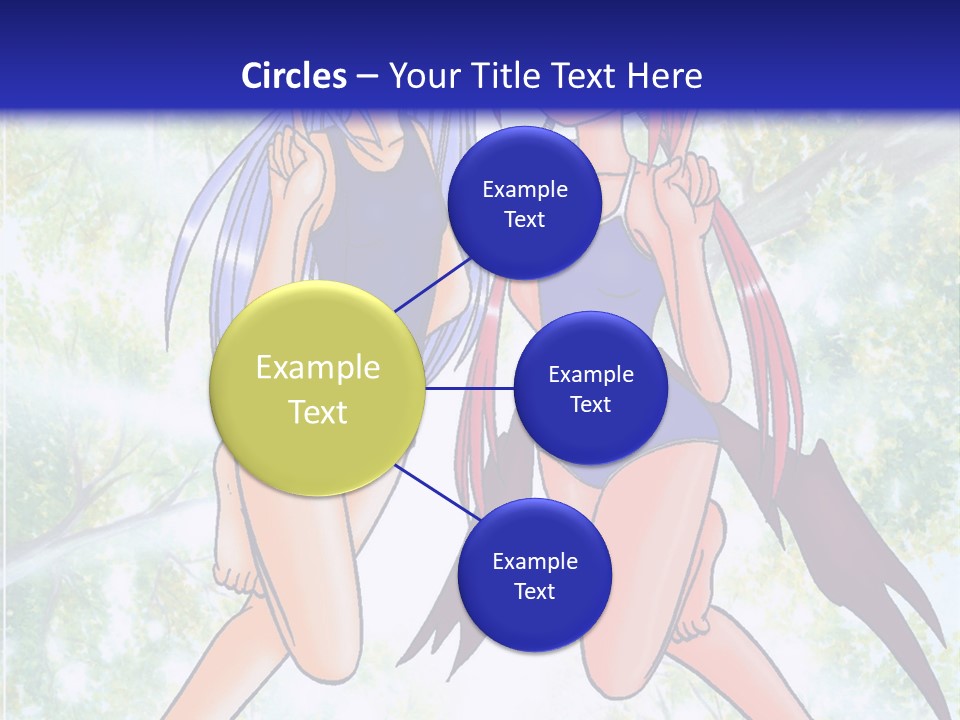 Two Girls In Swimsuits With Trees In The Background PowerPoint Template