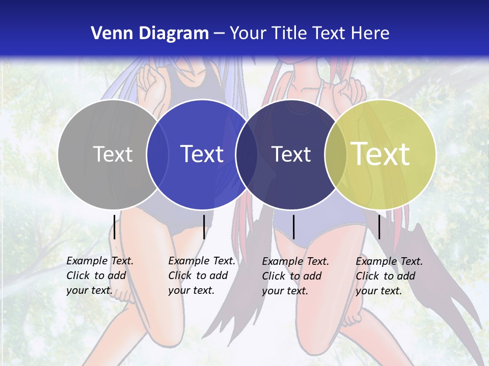 Two Girls In Swimsuits With Trees In The Background PowerPoint Template