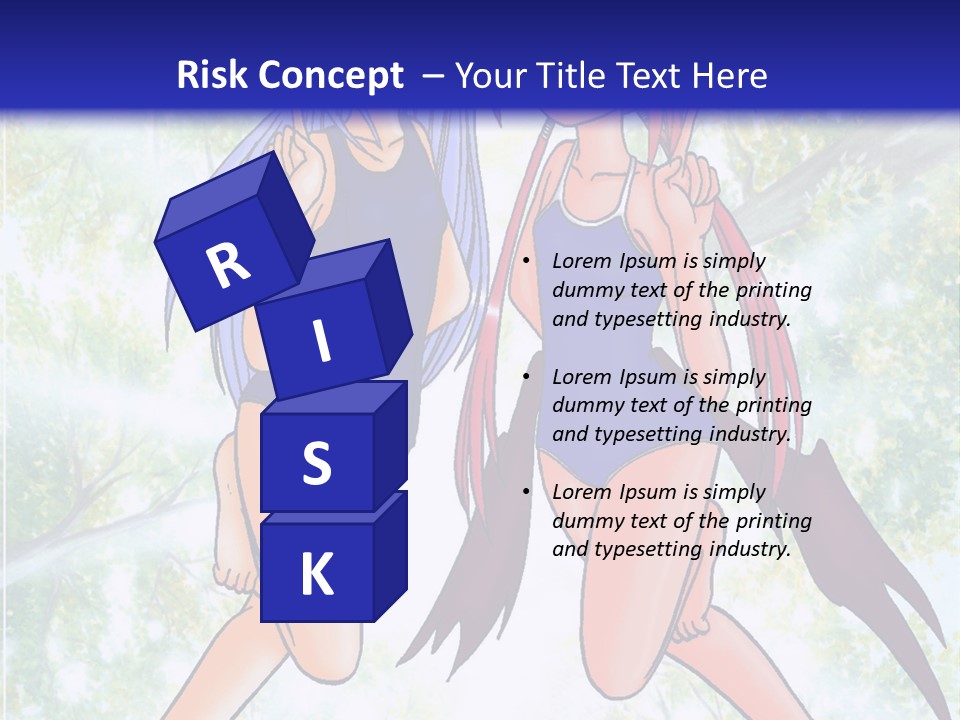 Two Girls In Swimsuits With Trees In The Background PowerPoint Template