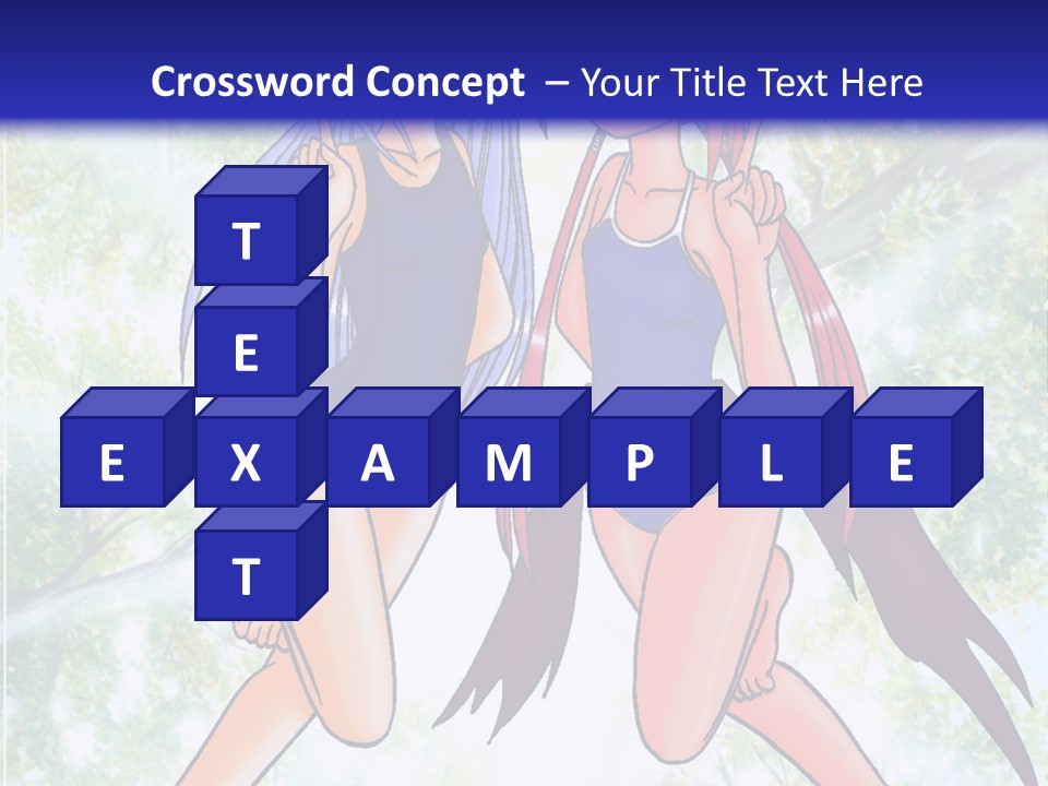 Two Girls In Swimsuits With Trees In The Background PowerPoint Template