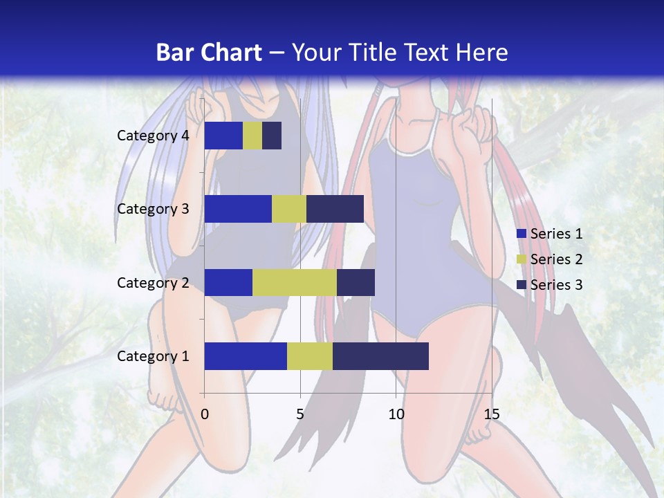 Two Girls In Swimsuits With Trees In The Background PowerPoint Template