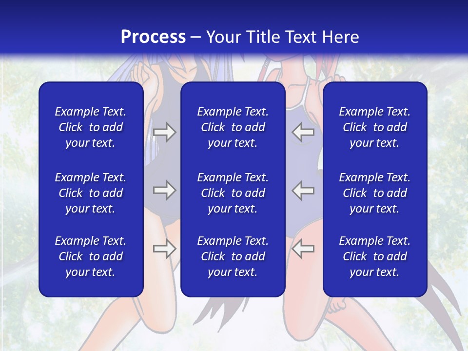Two Girls In Swimsuits With Trees In The Background PowerPoint Template