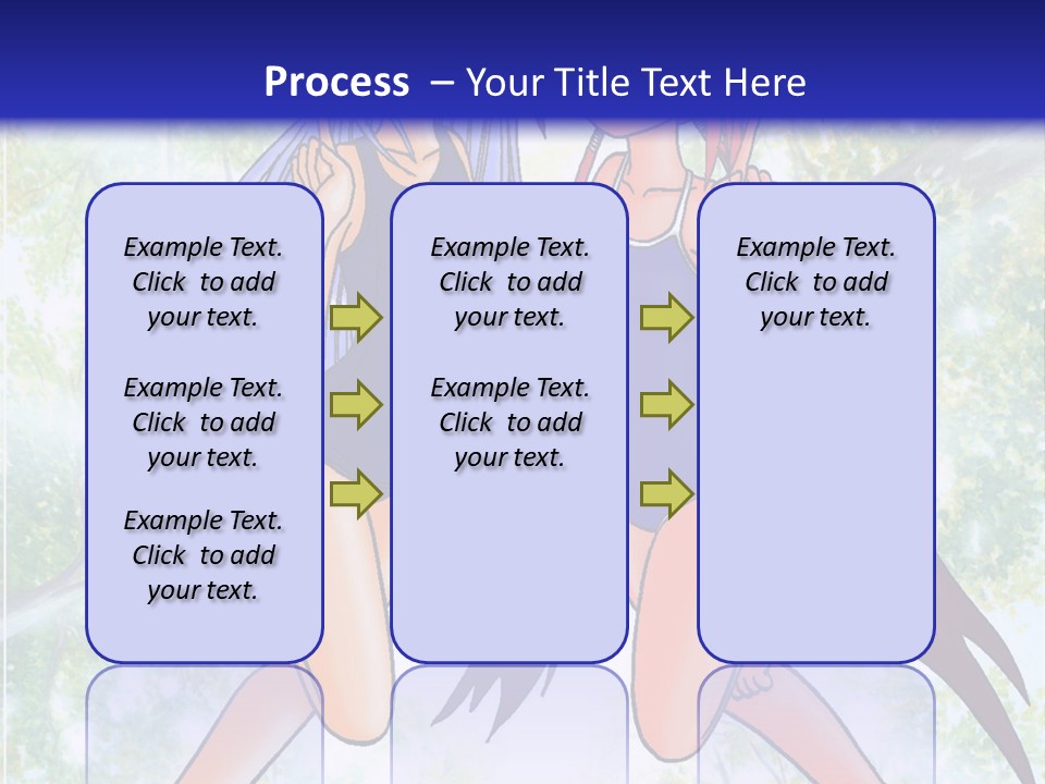 Two Girls In Swimsuits With Trees In The Background PowerPoint Template