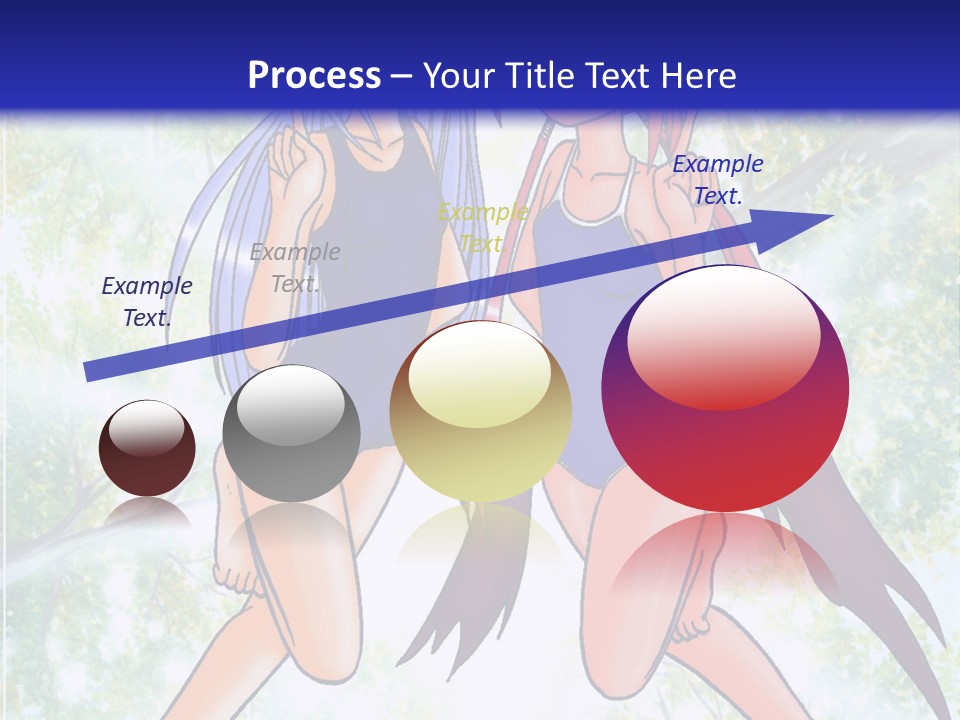 Two Girls In Swimsuits With Trees In The Background PowerPoint Template