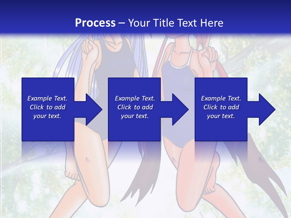 Two Girls In Swimsuits With Trees In The Background PowerPoint Template