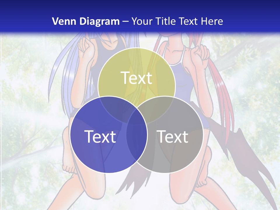 Two Girls In Swimsuits With Trees In The Background PowerPoint Template