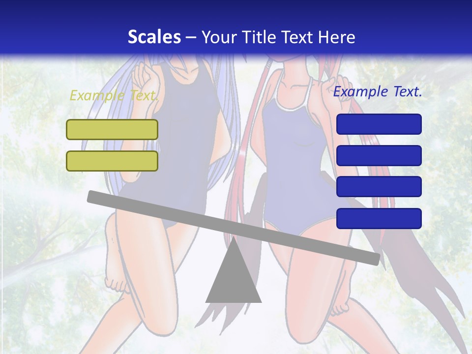 Two Girls In Swimsuits With Trees In The Background PowerPoint Template