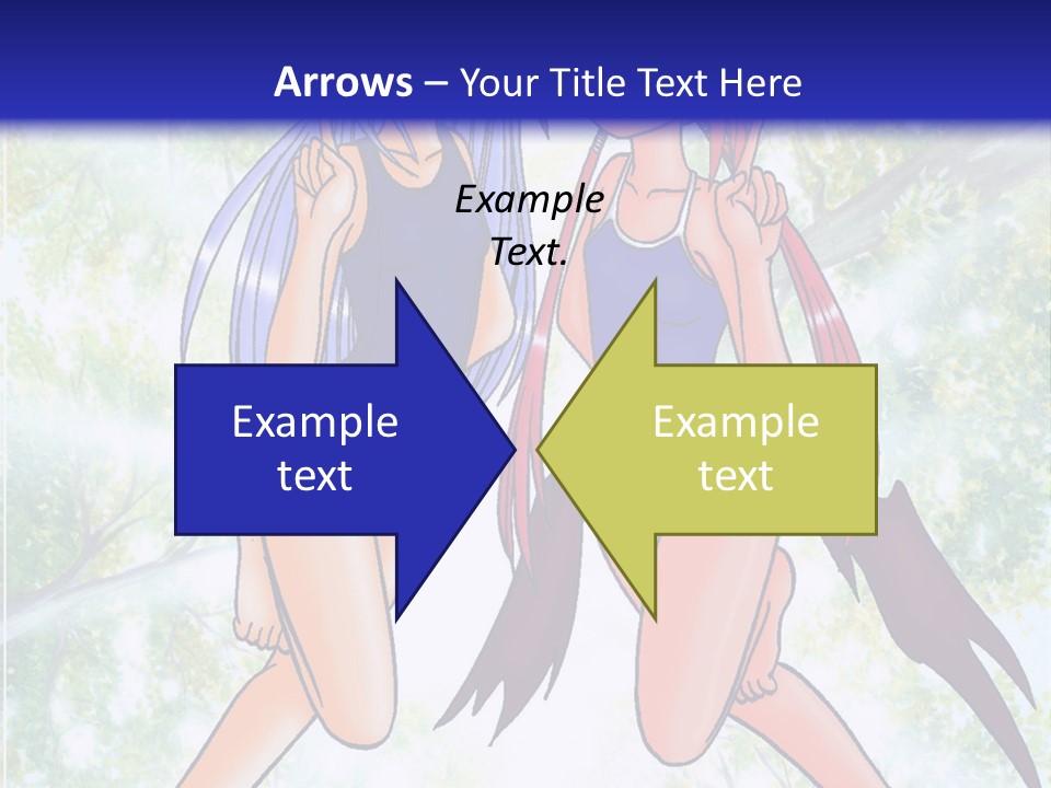 Two Girls In Swimsuits With Trees In The Background PowerPoint Template