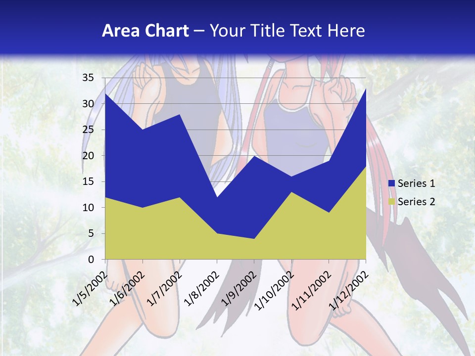 Two Girls In Swimsuits With Trees In The Background PowerPoint Template