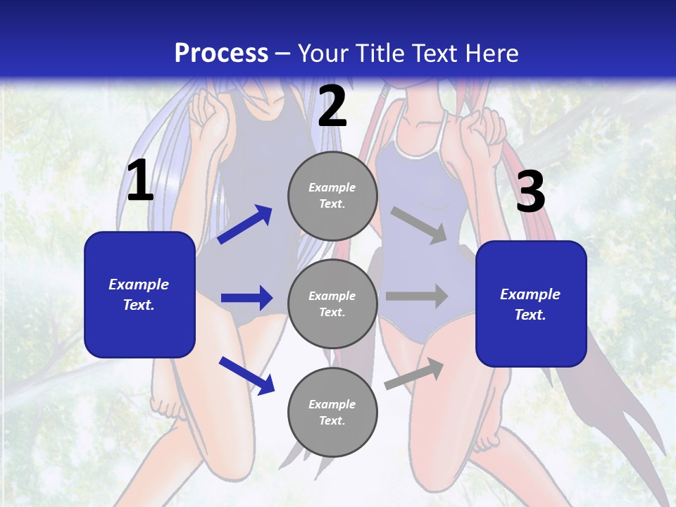 Two Girls In Swimsuits With Trees In The Background PowerPoint Template