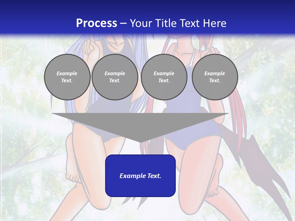 Two Girls In Swimsuits With Trees In The Background PowerPoint Template