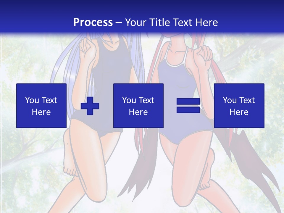 Two Girls In Swimsuits With Trees In The Background PowerPoint Template