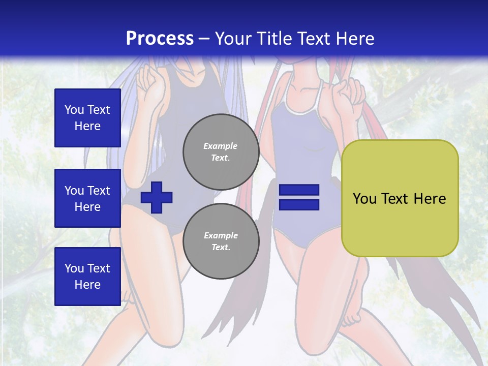Two Girls In Swimsuits With Trees In The Background PowerPoint Template