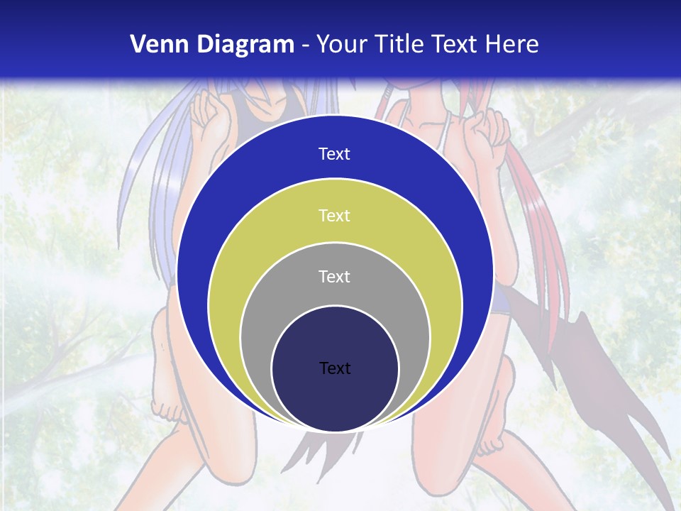 Two Girls In Swimsuits With Trees In The Background PowerPoint Template