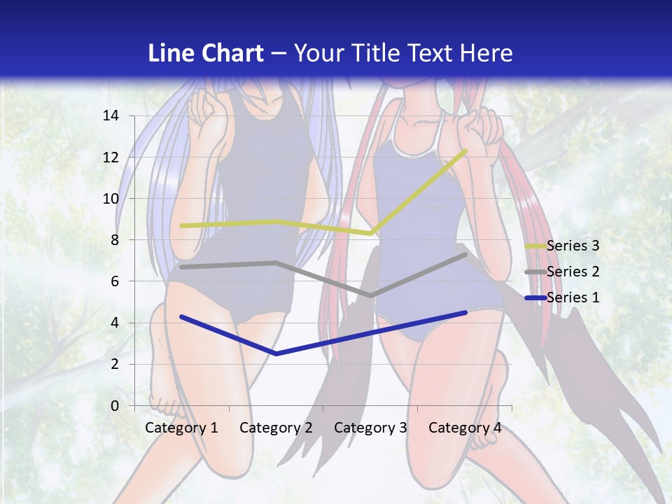 Two Girls In Swimsuits With Trees In The Background PowerPoint Template