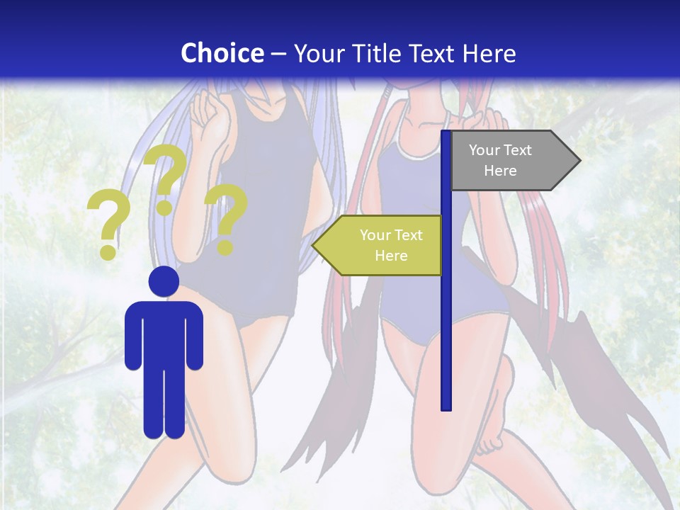 Two Girls In Swimsuits With Trees In The Background PowerPoint Template