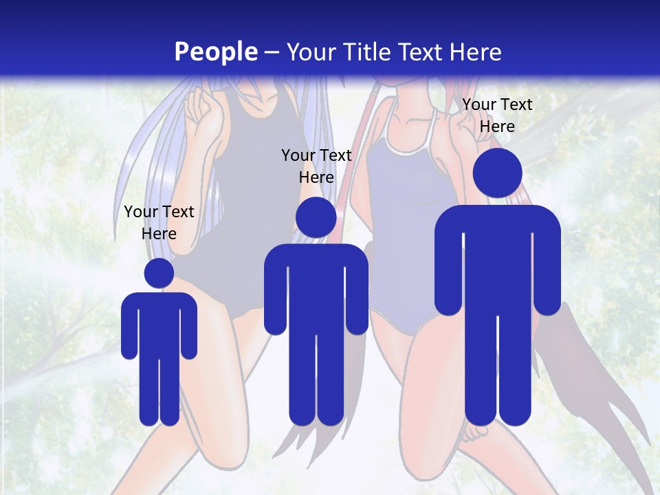 Two Girls In Swimsuits With Trees In The Background PowerPoint Template