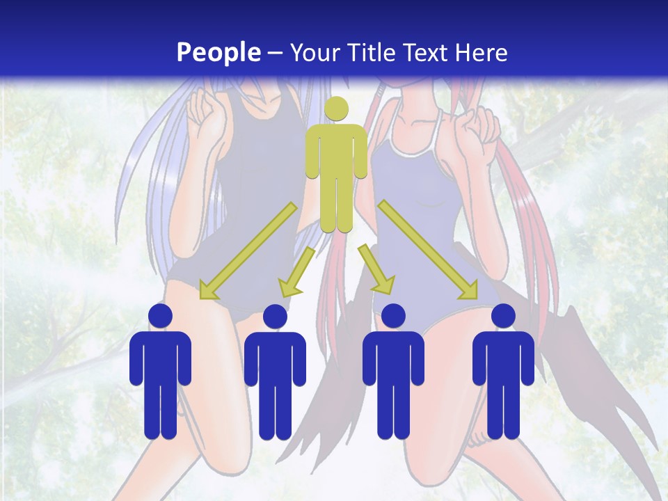 Two Girls In Swimsuits With Trees In The Background PowerPoint Template