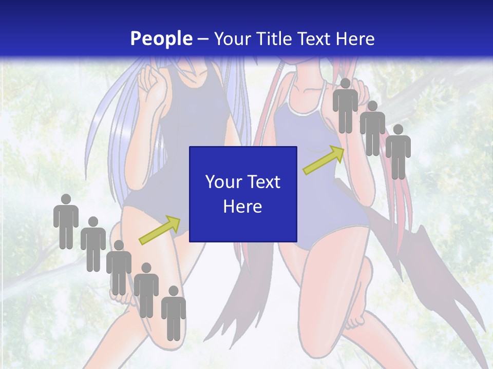 Two Girls In Swimsuits With Trees In The Background PowerPoint Template