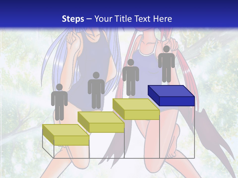 Two Girls In Swimsuits With Trees In The Background PowerPoint Template