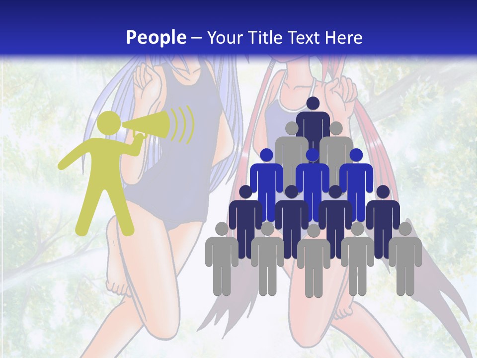 Two Girls In Swimsuits With Trees In The Background PowerPoint Template