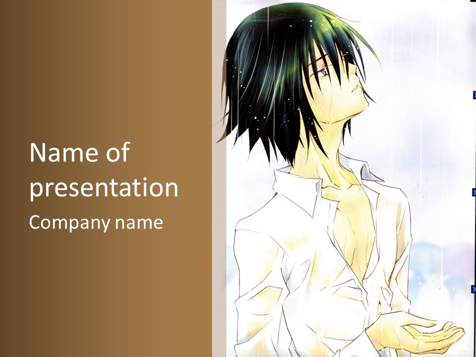 A Man With Black Hair Is Standing In Front Of A Window PowerPoint Template