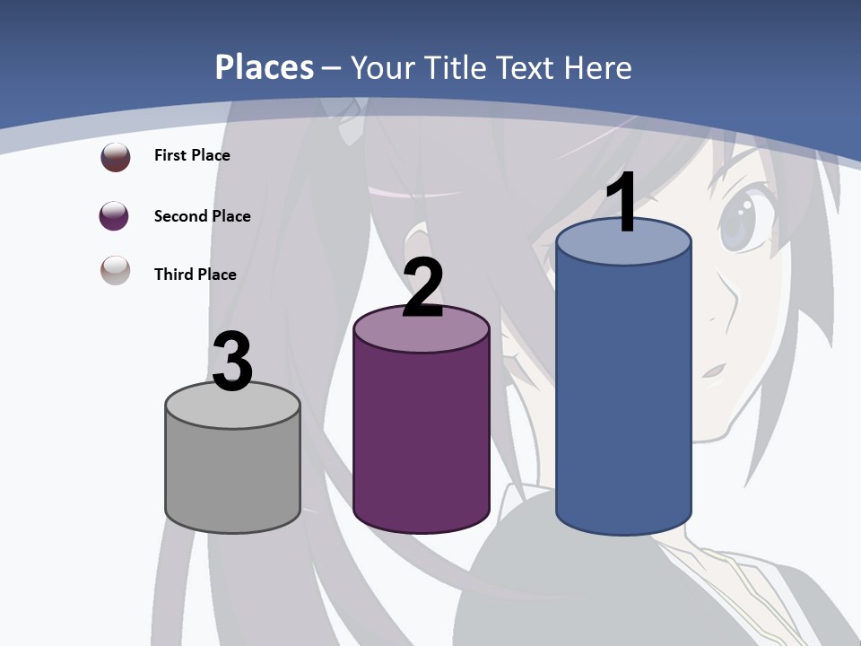 A Girl With Purple Hair Is Looking At The Camera PowerPoint Template