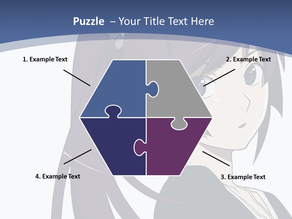 A Girl With Purple Hair Is Looking At The Camera PowerPoint Template