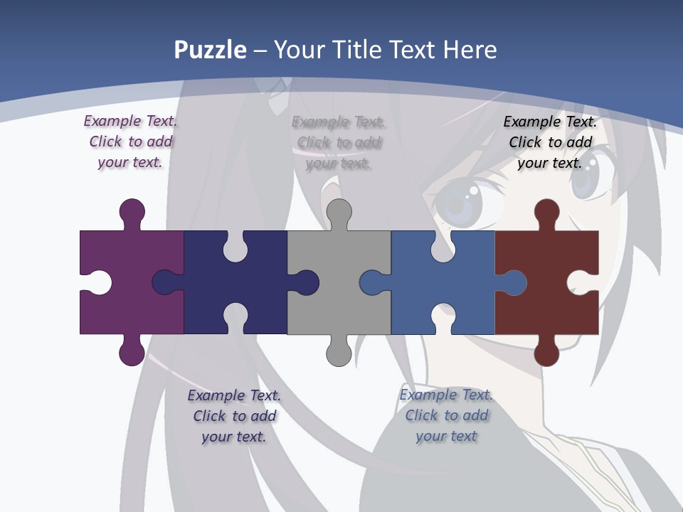 A Girl With Purple Hair Is Looking At The Camera PowerPoint Template