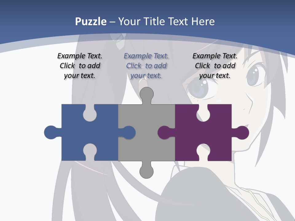 A Girl With Purple Hair Is Looking At The Camera PowerPoint Template