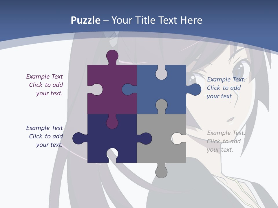 A Girl With Purple Hair Is Looking At The Camera PowerPoint Template