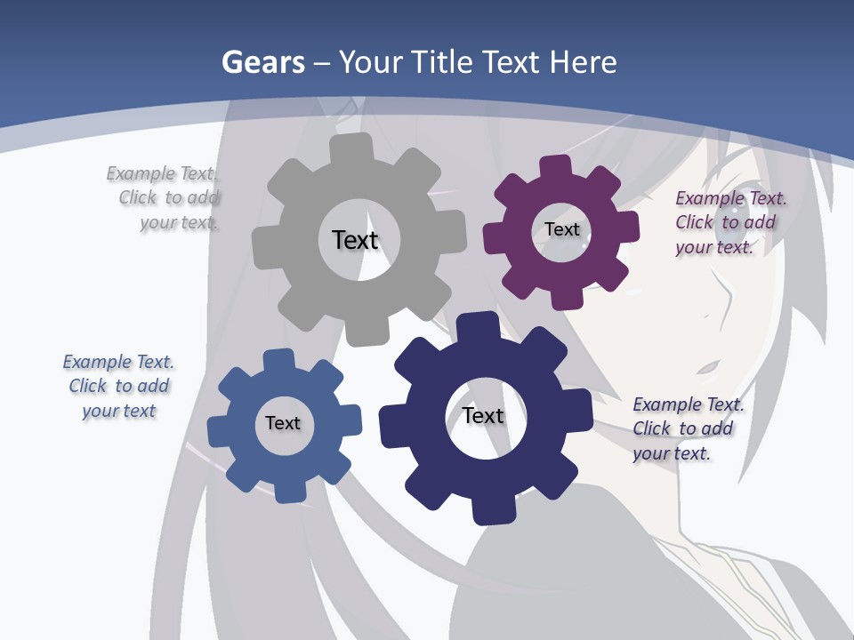 A Girl With Purple Hair Is Looking At The Camera PowerPoint Template