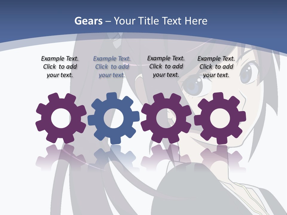 A Girl With Purple Hair Is Looking At The Camera PowerPoint Template