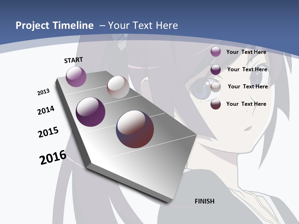 A Girl With Purple Hair Is Looking At The Camera PowerPoint Template