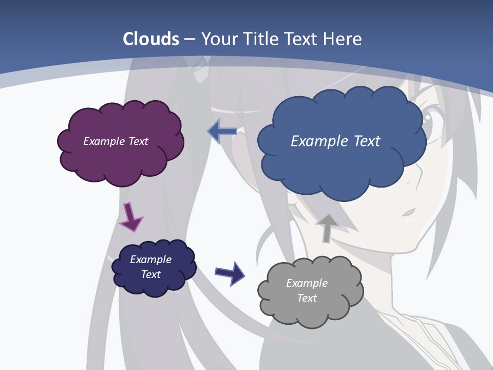 A Girl With Purple Hair Is Looking At The Camera PowerPoint Template