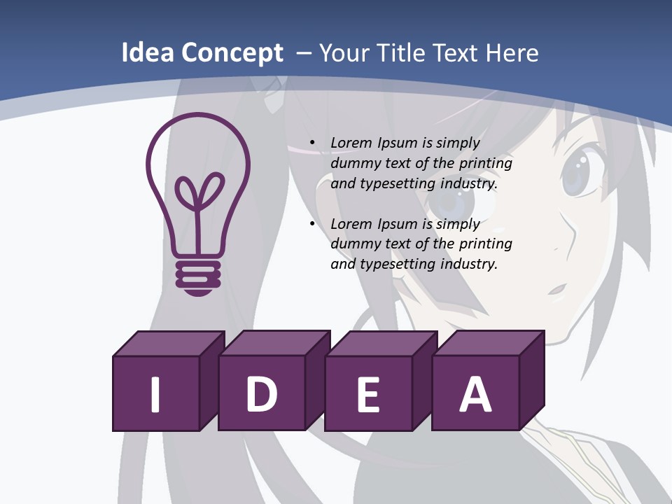 A Girl With Purple Hair Is Looking At The Camera PowerPoint Template