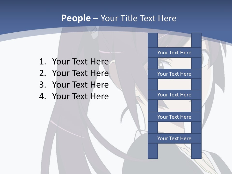 A Girl With Purple Hair Is Looking At The Camera PowerPoint Template